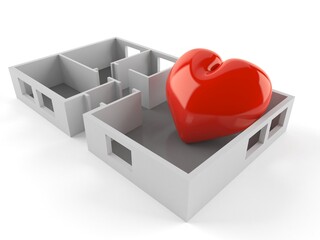 Heart inside house plan © Talaj