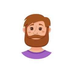 Beard men facial expression