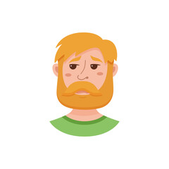 Beard men facial expression