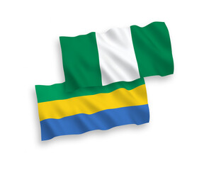 Flags of Gabon and Nigeria on a white background