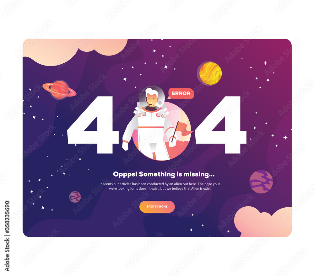 Poster vector illustration of spaceman with flag in outer space with stars, moon, constellation on backgrou