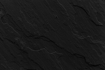 Fototapeta premium Dark grey black slate texture in natural pattern with high resolution for background and design art work. Black stone wall