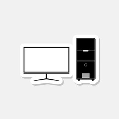 Computer sticker icon isolated on gray background