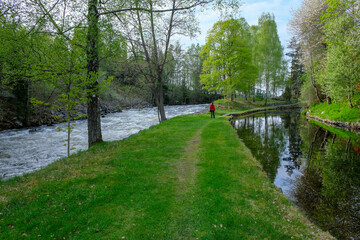 White versus calm water side by side on the Dalsland Canal in Sweden