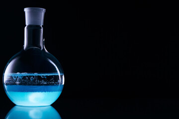 Glass flask with a chemical reagent.
