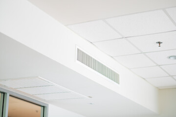 modern office interior with air conditioner on the wall