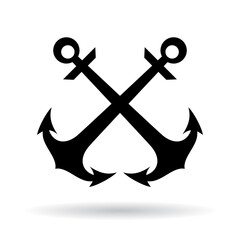 Crossed anchors vector icon