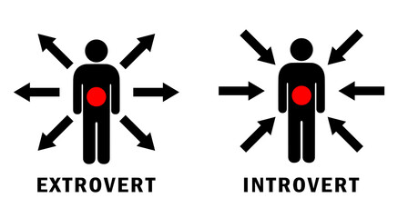 Extrovert and introvert vector icon