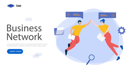Business Network Vector Illustration Concept, Suitable for web landing page, ui, mobile app, editorial design, flyer, banner, and other related occasion
