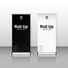 Roll up banner stand template. Abstract background for design, business, education, advertisement. Flyer, display, vector illustration
