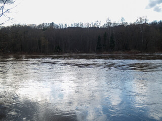 Spring floods in the river Gauja