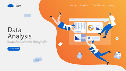 Data Analysis Process Vector Illustration Concept, Suitable for web landing page, ui, mobile app, editorial design, flyer, banner, and other related occasion