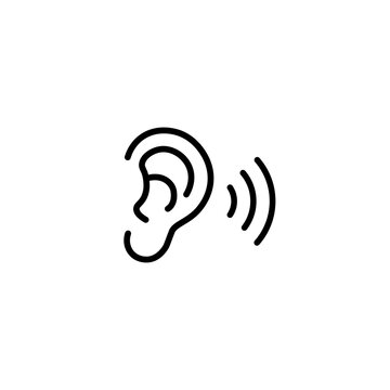 recommend clip art: Ear icon line. Hearing symbol. Vector on isolated white background. Eps 10.