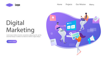Digital Marketing Strategy Vector Illustration Concept, Suitable for web landing page, ui, mobile app, editorial design, flyer, banner, and other related occasion