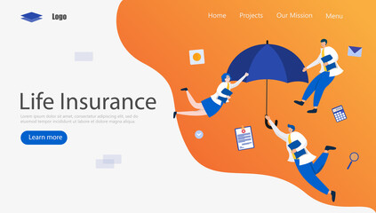 Life Insurance Vector Illustration Concept, Suitable for web landing page, ui, mobile app, editorial design, flyer, banner, and other related occasion