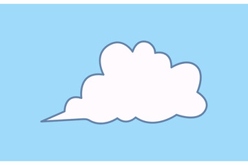 Cloud speech bubble. Clouds textbox for communication, comment and message template.