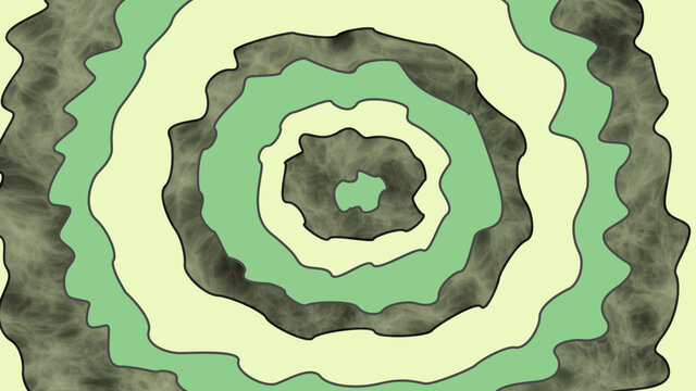 Seamless loop background with wavy circles twiling and forming hypnotic tunnel.