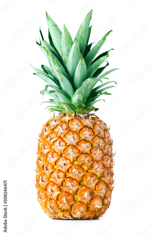 Wall mural pineapple on white background - Wall murals