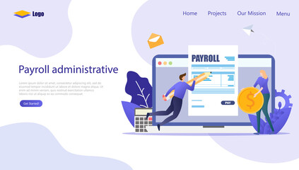 Payroll Administrative Vector Illustration Concept, Suitable for web landing page, ui, mobile app, editorial design, flyer, banner, and other related occasion