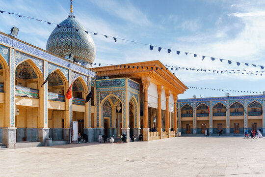 Awesome view of the Shah Cheragh Mosque and Mausoleum, Shiraz