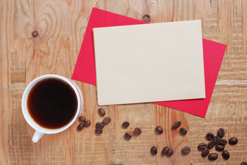 Obraz na płótnie Canvas Coffee and colored paper