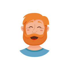 Beard men facial expression