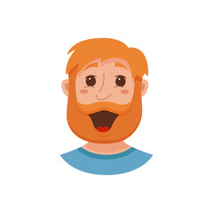 Beard men facial expression