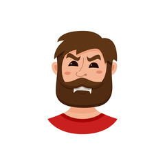 Beard men facial expression