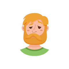 Beard men facial expression