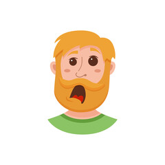 Beard men facial expression