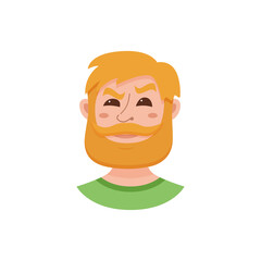 Beard men facial expression