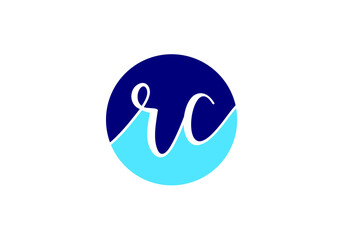 Initial Monogram Letter R C Logo Design Vector Template. R C Letter Logo Design