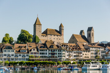 Rapperswil, Zürichsee, Schloss, Seeufer, Hafen, Altstadt, Altstadthäuser, Schlossberg, St....