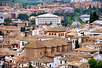 Fototapeta na wymiar View of Granada old city from Alhambra Palace, Granada, Spain