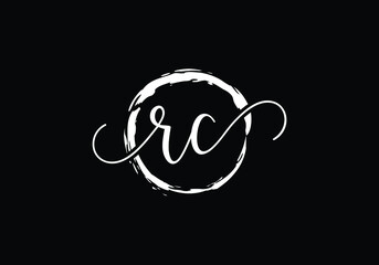 Initial Monogram Letter R C Logo Design Vector Template. R C Letter Logo Design