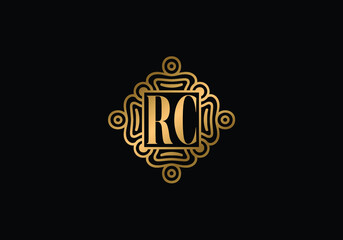 Initial Monogram Letter R C Logo Design Vector Template. R C Letter Logo Design