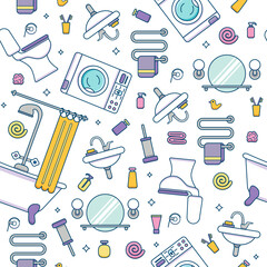 Bath equipment colorful concept