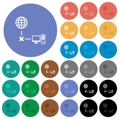 Offline computer round flat multi colored icons
