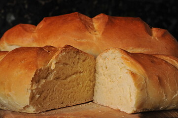 close up sliced home made bread