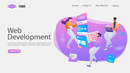 Programming & Web design Vector Illustration Concept, Suitable for web landing page, ui, mobile app, editorial design, flyer, banner, and other related occasion