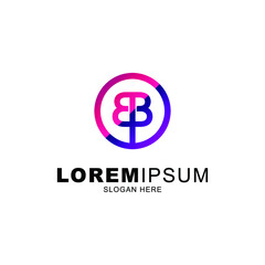  letter B logo with purple gradient color