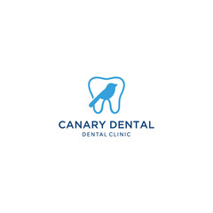 Health Logo design vector template Dental clinic Logotype with canary bird