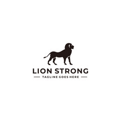 Creative lion logo design vector illustration, emblem template