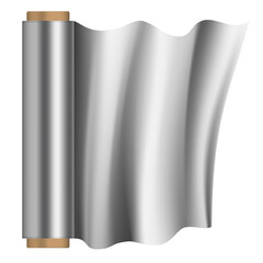 Aluminium foil roll isolated on white background.