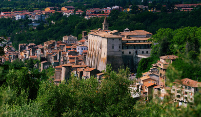 Fototapeta na wymiar Vista di Genazzano e del Castello Colonna
