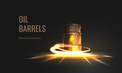 Oil barrel vector illustration isolated on dark background