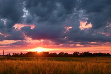 Sunset over the countryside