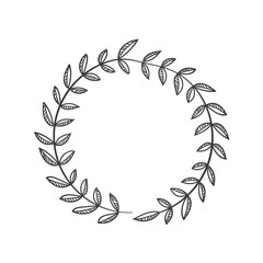 floral wreath vintage illustration