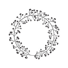floral wreath vintage illustration