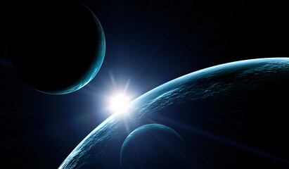 Image of outer space. . Mixed media